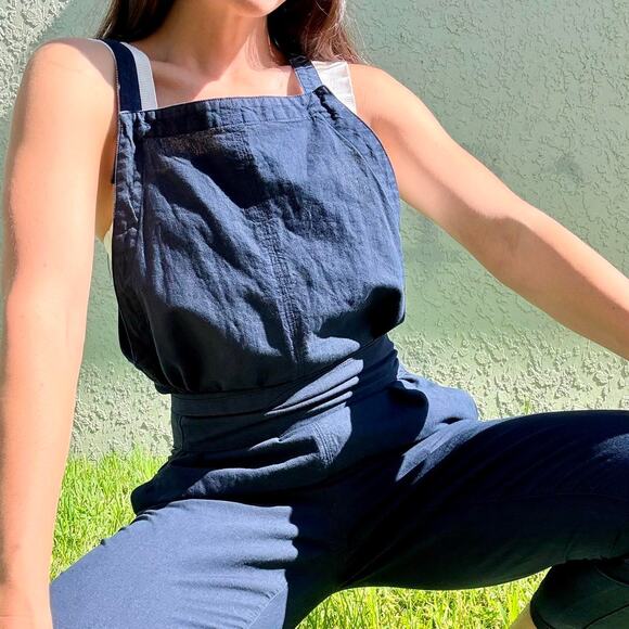 Linen Blend Overalls - Picture 2 of 8